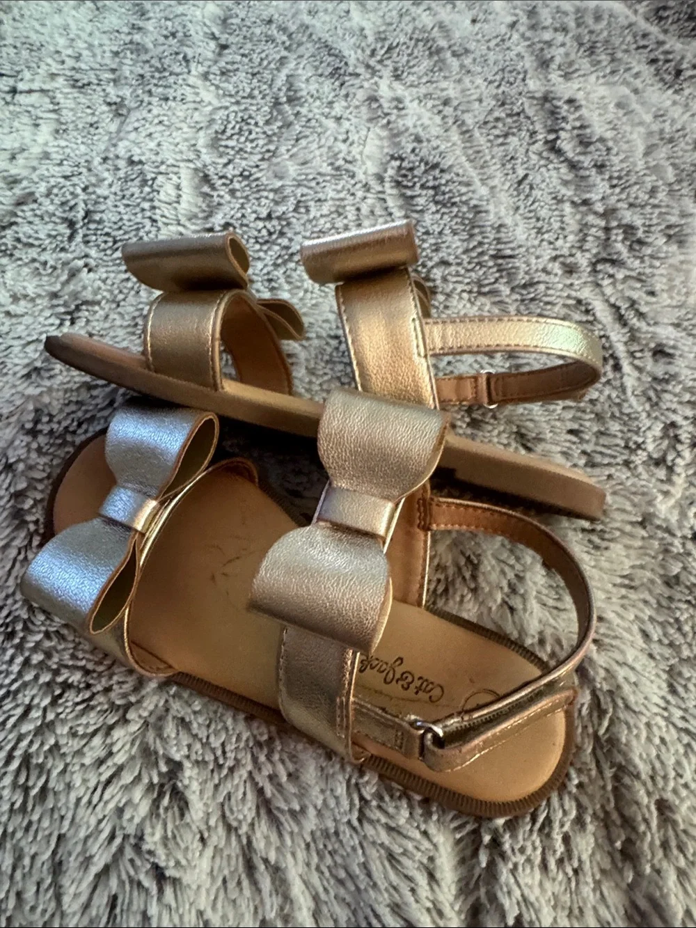 Cat & Jack Rose Gold Bow Kids Sandals